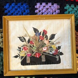 Extraordinary framed dried flowers. Antique